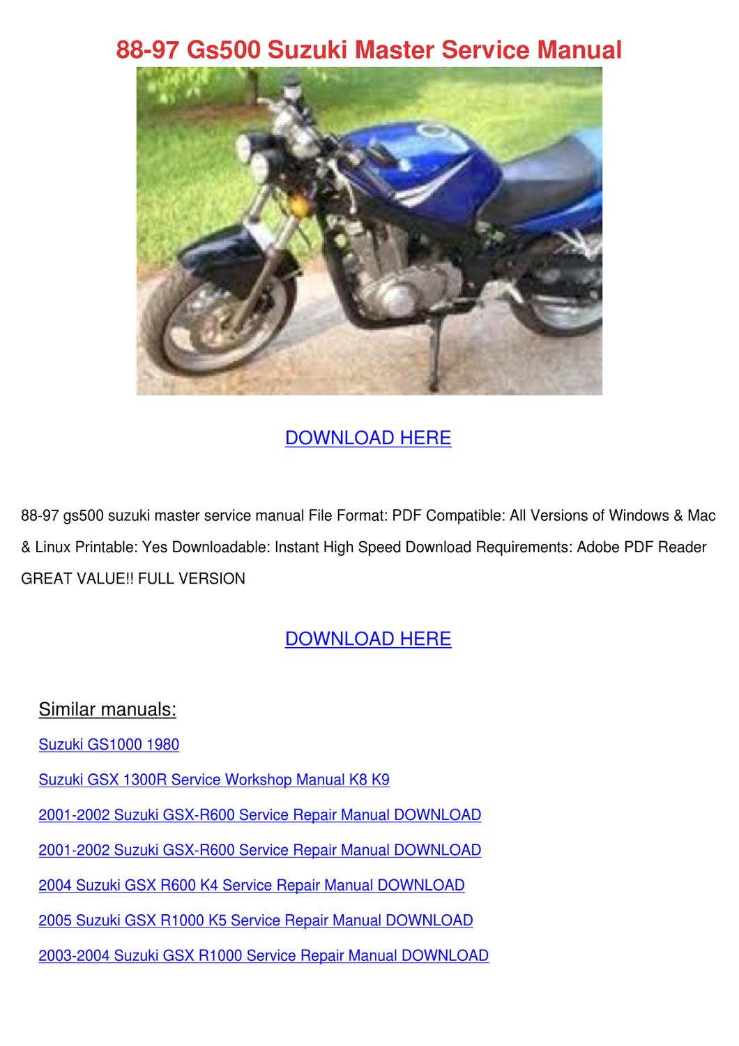2003 suzuki gs500 service manual pdf